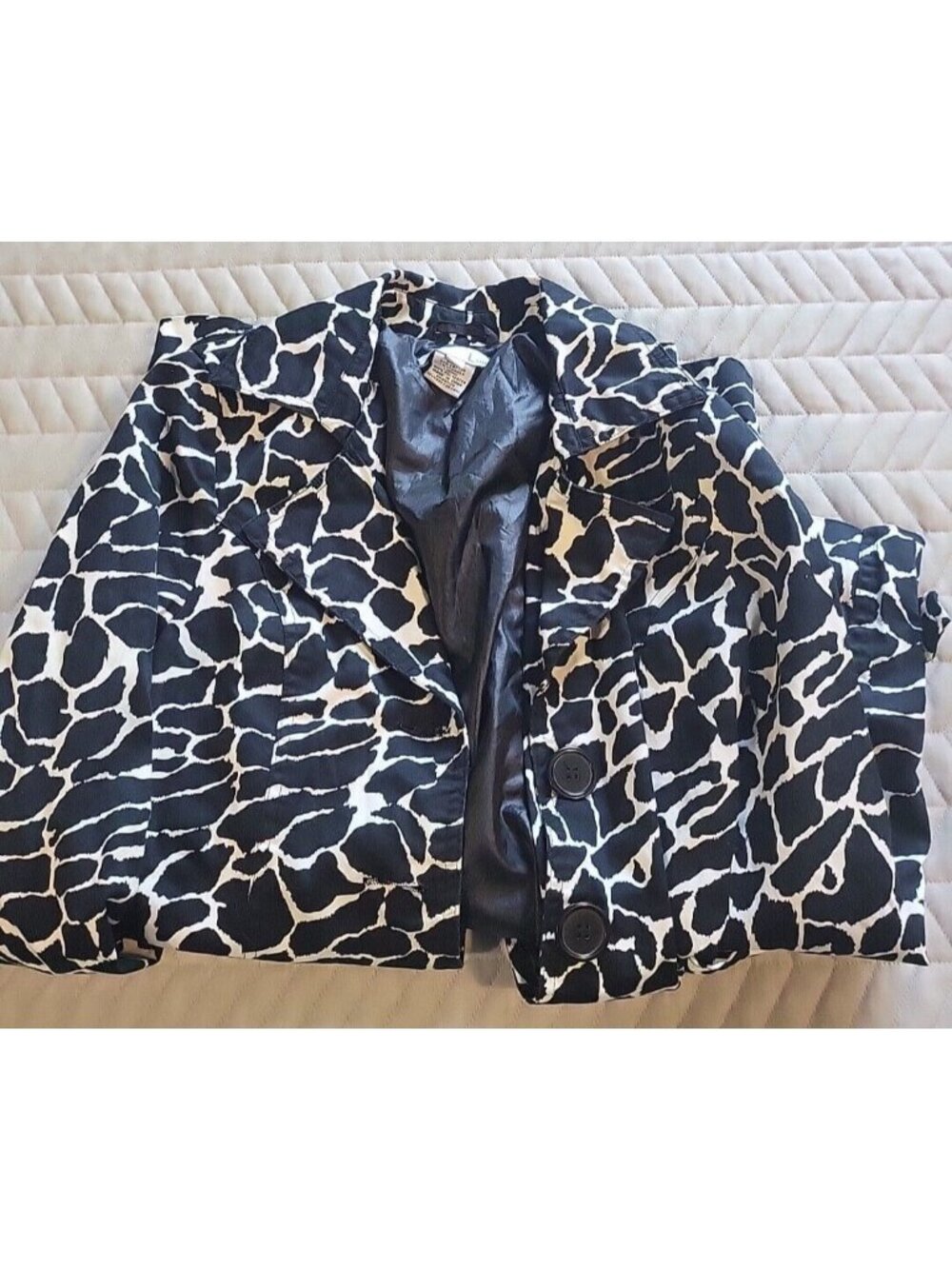 Luii Animal Print Jacket Small Tie Front Safari Chic Peplum Lightweight Coat - Picture 14 of 16